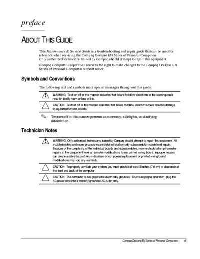 Compaq DeskPro EN Series DeskPro EN Series  Service Manual